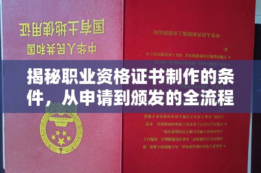 蓬安揭秘职业资格证书制作的条件，从申请到颁发的全流程解析